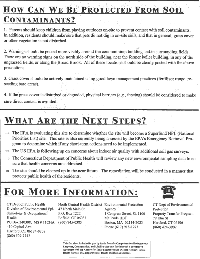 Site Fact Sheet page 2