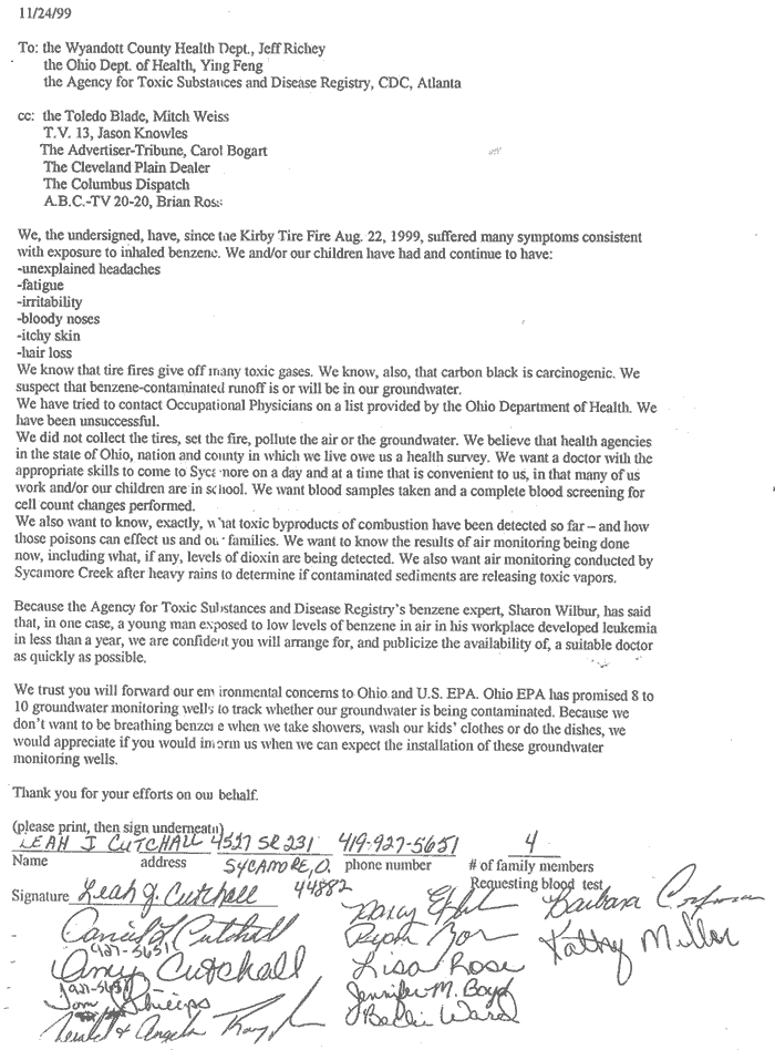 Letter to Residents from ATSDR, Wyandot County Health Department, and ODH