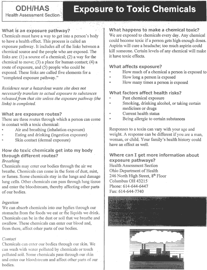 Exposure to Toxic Chemicals Fact Sheet
