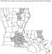 Locations of Louisiana Parishes Selected for Blood Mercury Screening