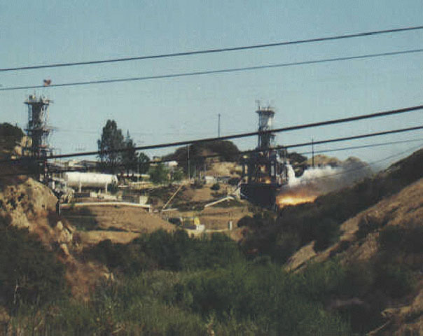 Figure 6. Test firing of an Atlas Rocket Engine, September 7, 1999.
