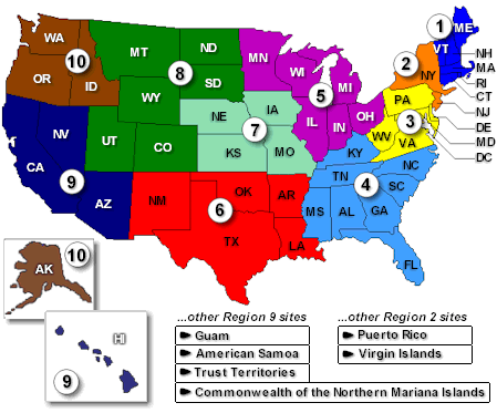 Usa Map Showing Regions