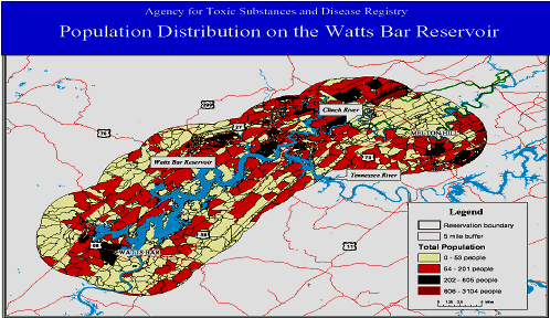 Population Distribution on the Watts Bar Reservoir