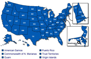 Map of United States and Territories