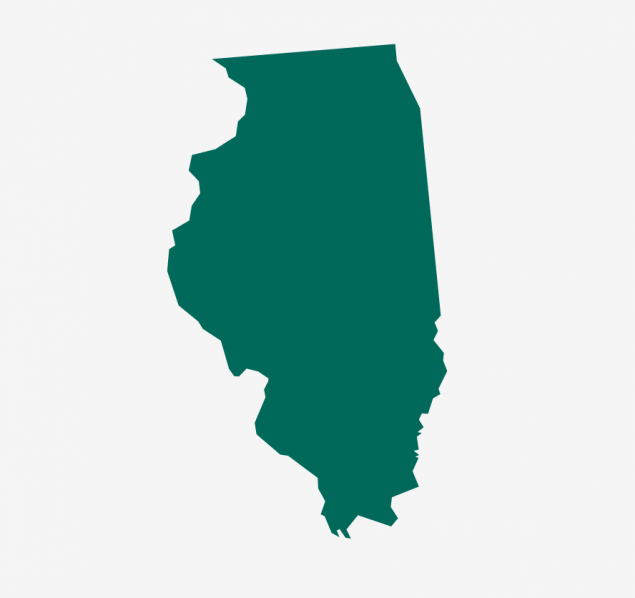 Map of the state of Illinois.