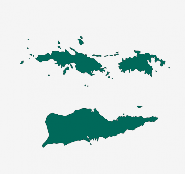 Map of U.S. Virgin Islands.