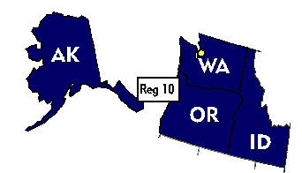 Region 10 includes Alaska, Idaho, Oregon, and Washington.