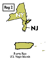 Region 2 includes New Jersey, New York, The Commonwealth of Puerto Rico and The U.S. Virgin Islands
