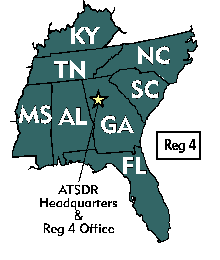 Region 4 includes Alabama, Florida, Georgia, Kentucky, Mississippi, North Carolina, South Carolina, and Tennessee.