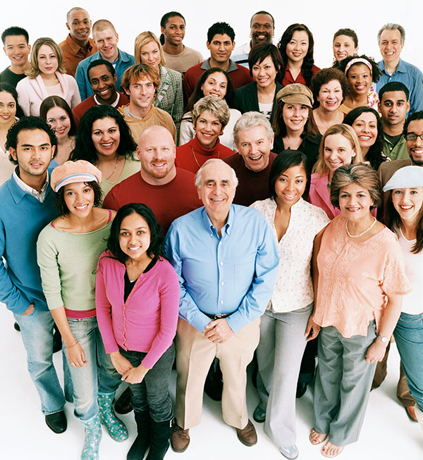 Standing crowd of people