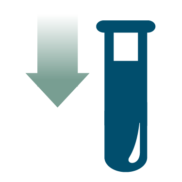icon of test tube with a down arrow