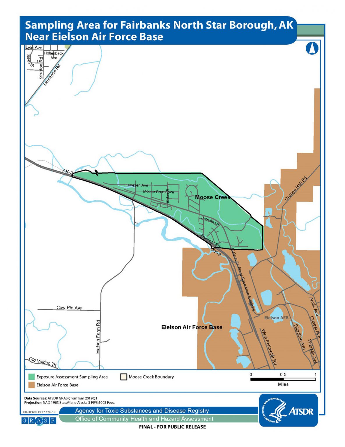 Map of sampling area of Moose Creek, Alaska EA site Map of sampling area of Moose Creek, Alaska EA site