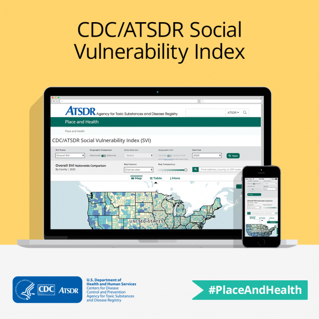 Social Vulnerability Index static graphic of the United States