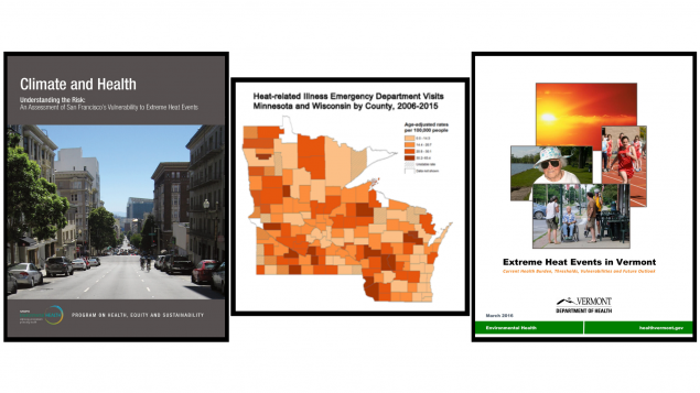 San Francisco's accessibility of extreme heat events, county level across heat related emergency visits in MN and WI and Extreme Heat in VT covers.