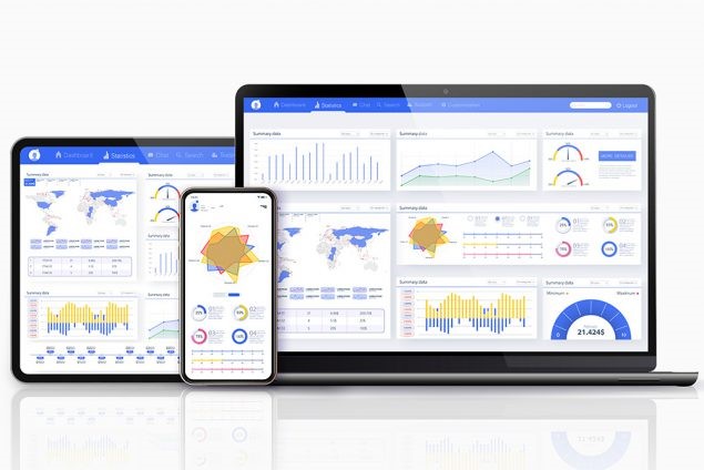 Data Driven Protection Picture of a laptop, tablet and cellphone