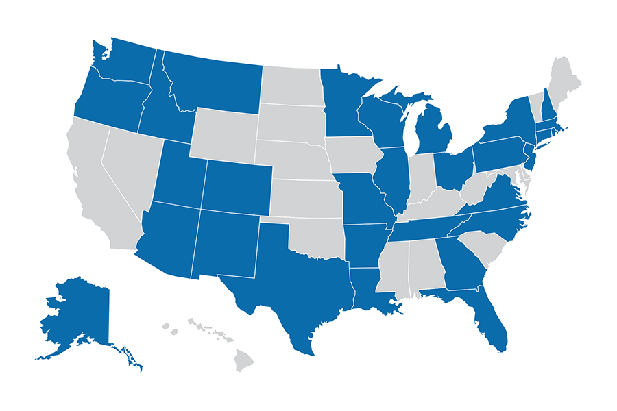 U.S. map showing APPLETREE program states.